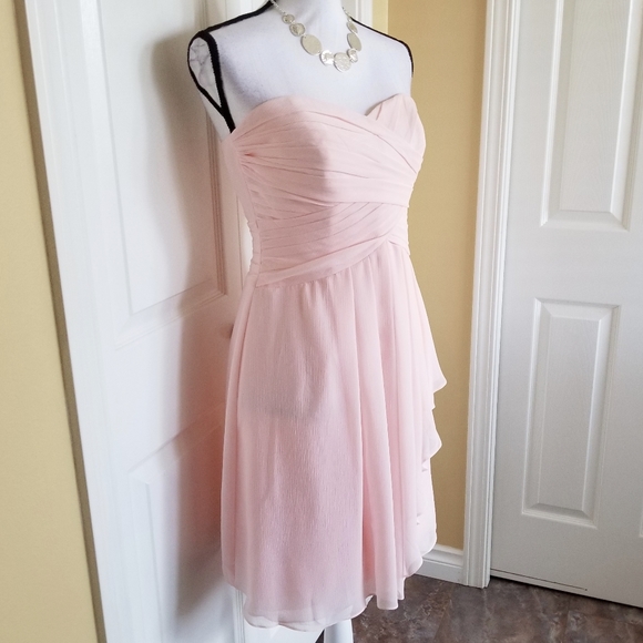 Pink Strapless Bridesmaid Dress - Picture 2 of 9